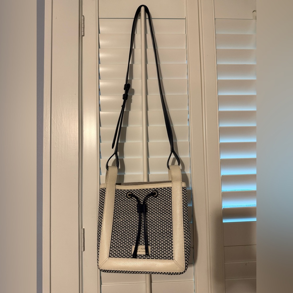 Navy and White Crossbody Bag
